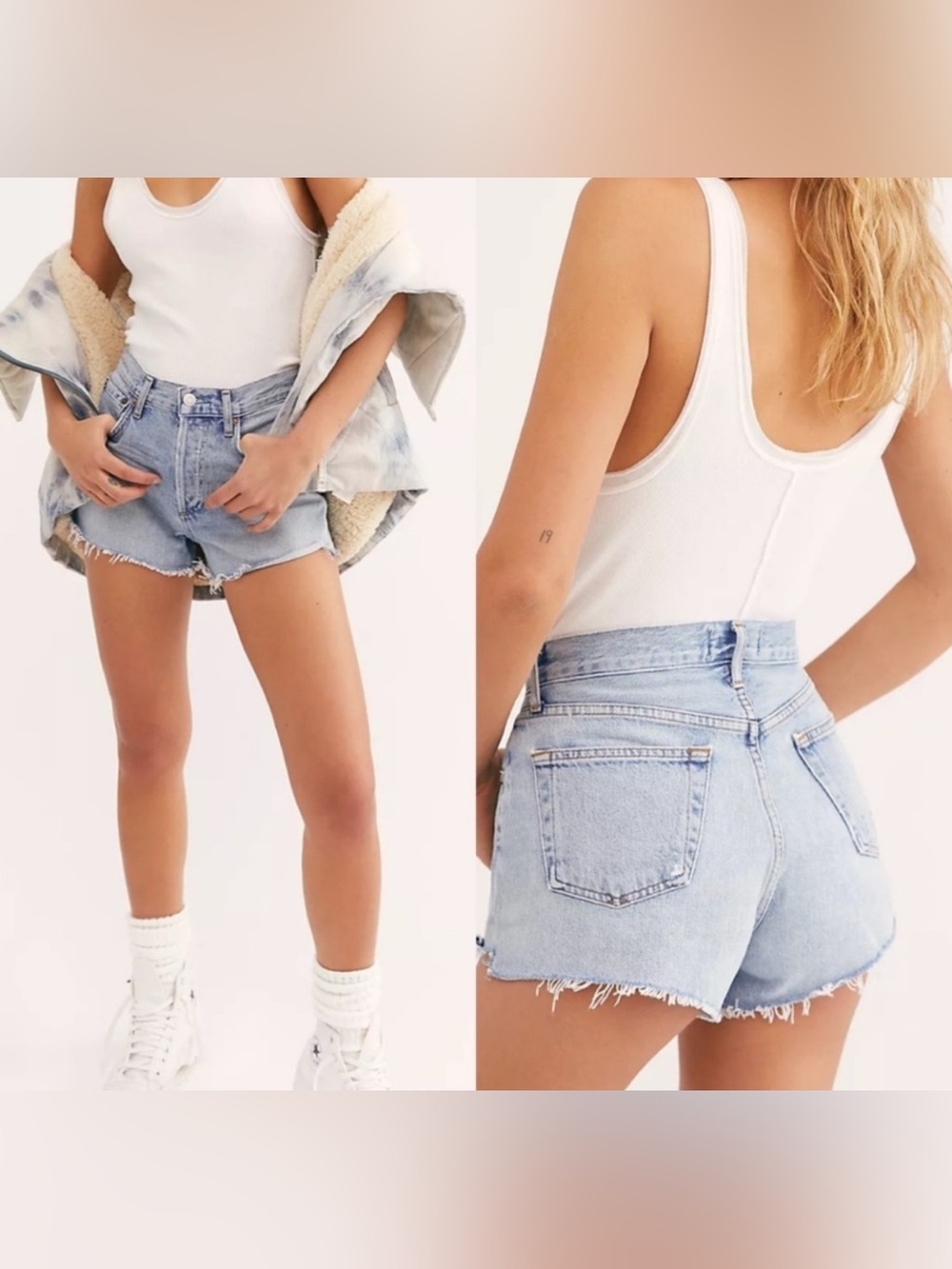 Agolde Parker Vintage Cut Off Shorts Riptide Size 25